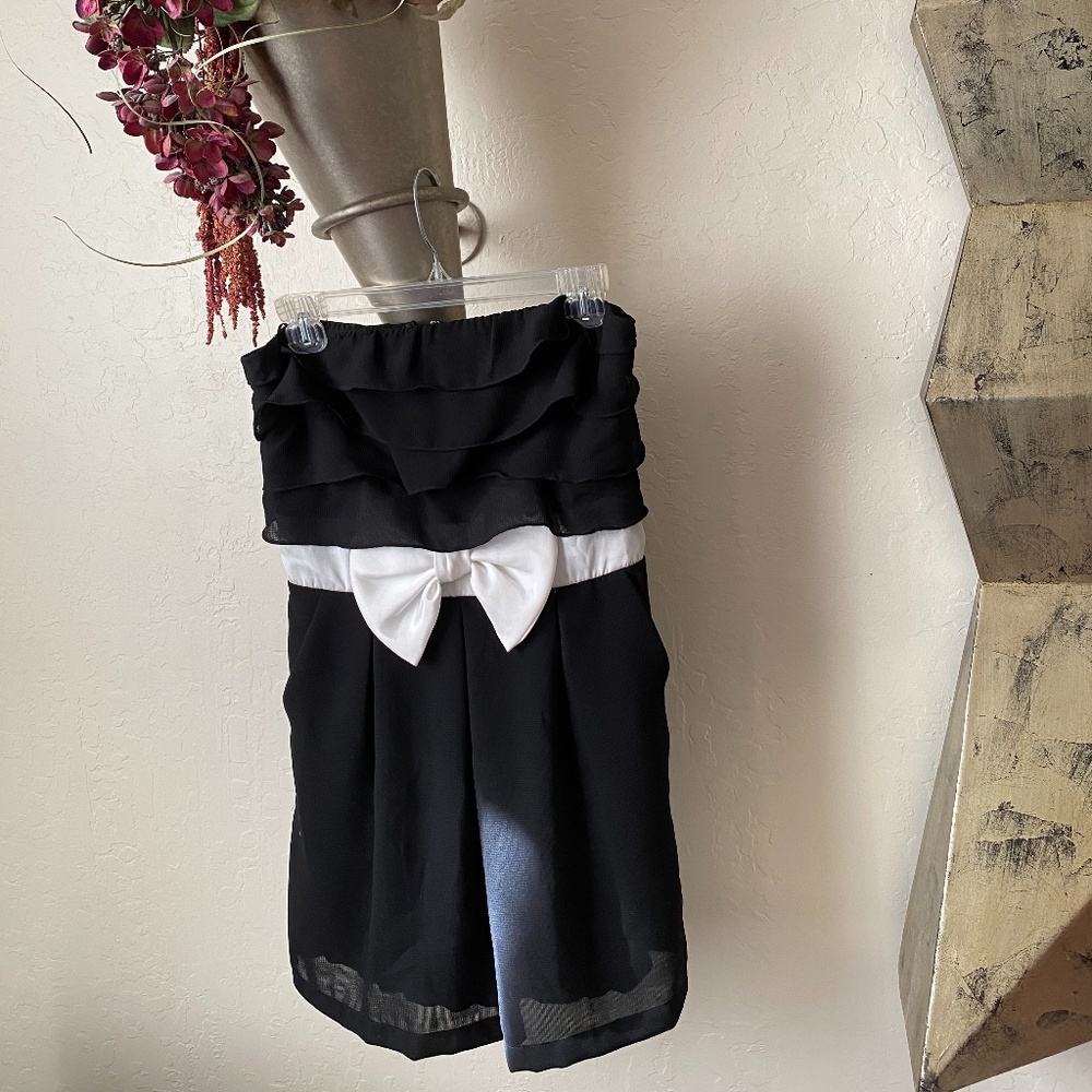 Strapless black dress